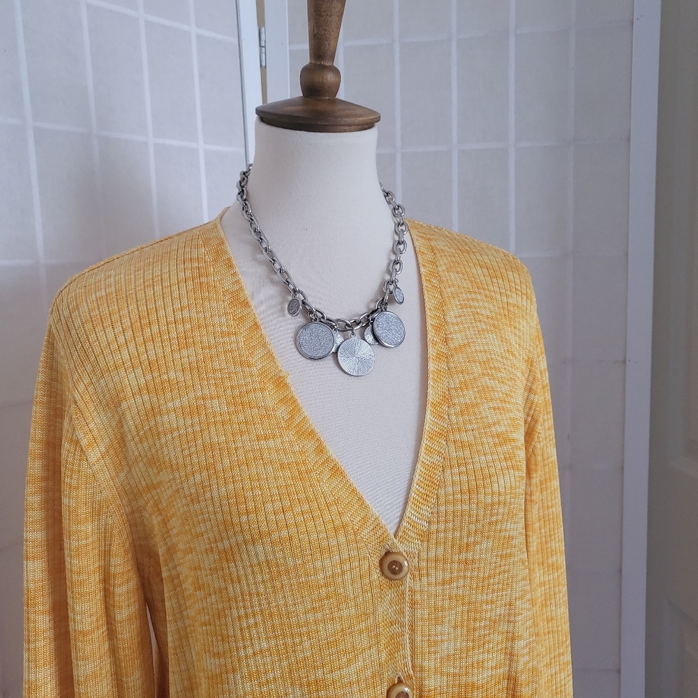Escada Yellow Orange Long Cardigan Vintage 8 - Picture 3 of 9